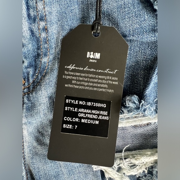 I&M Black Label Ariana Girlfriend High Rise Distressed Light Blue Jeans - Picture 5 of 6
